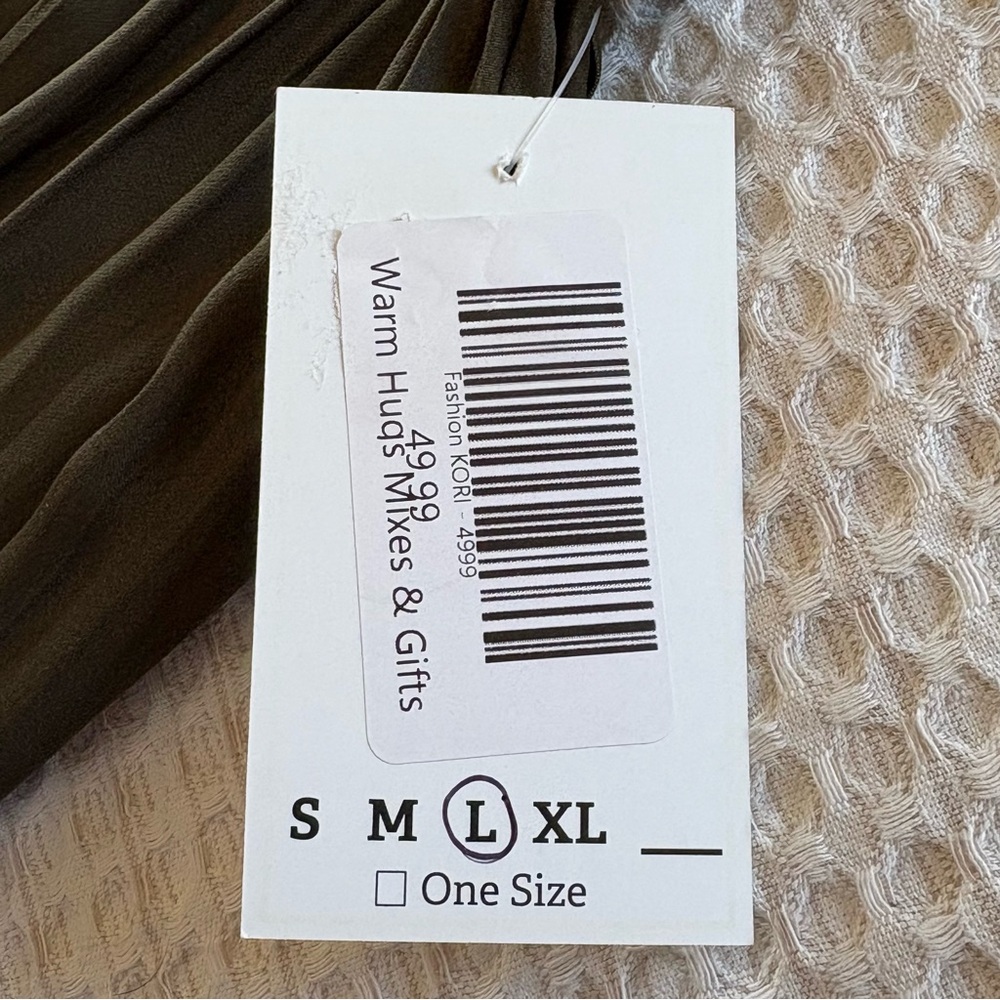 NWT Kori Georgette Pleated Olive Maxi Skirt High Waisted Flowy With Slit Sz L - Picture 4 of 10